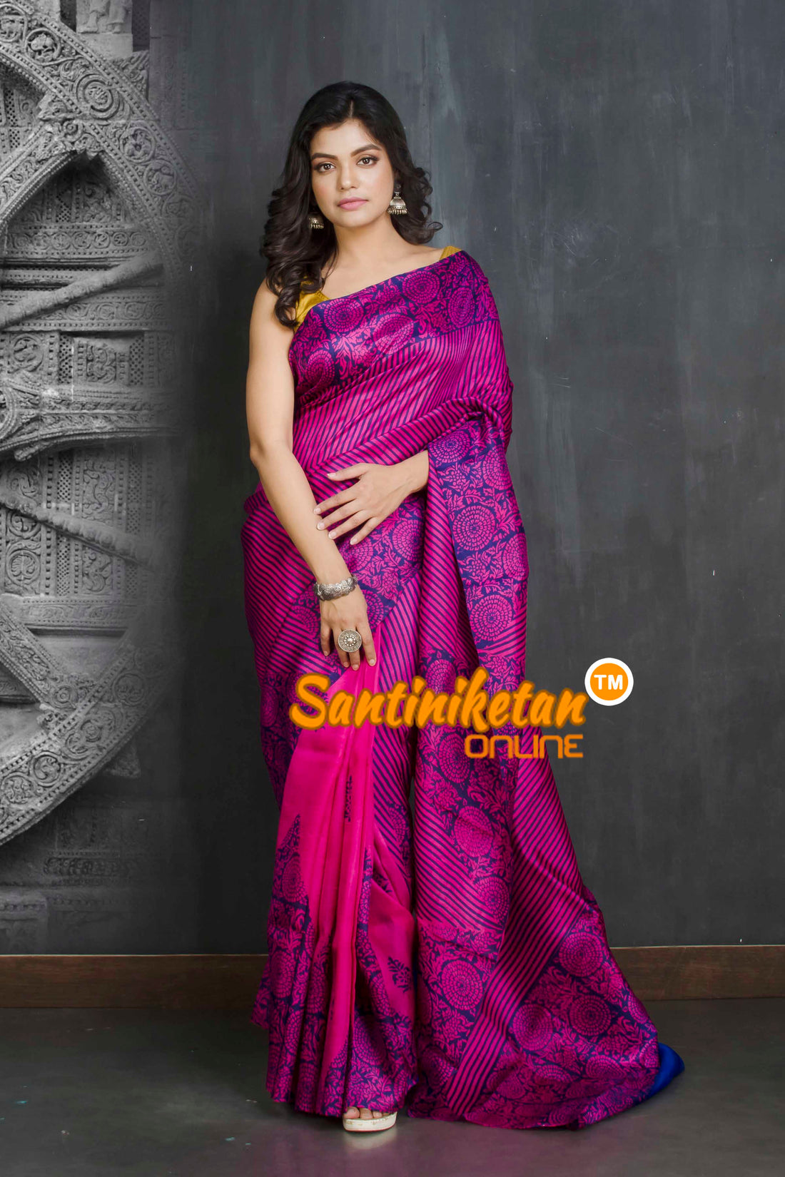 Hand Block On Murshidabad Silk SN20209245