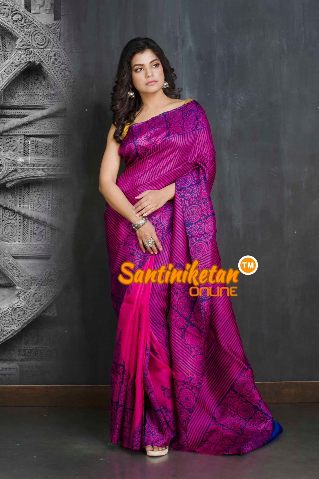 Hand Block On Murshidabad Silk SN20209245