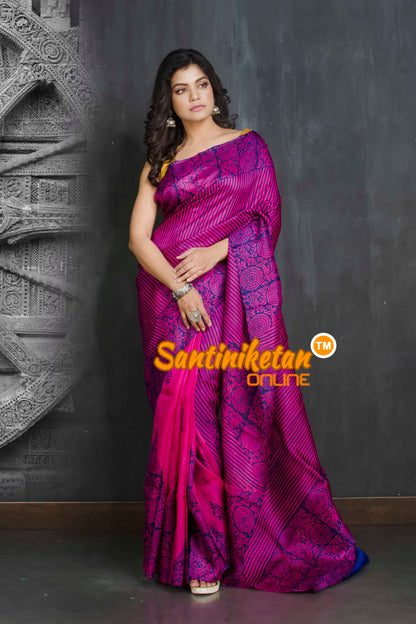 Hand Block On Murshidabad Silk SN20209245