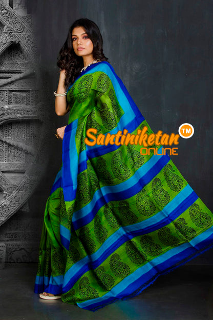 Hand Block On Murshidabad Silk SN20201877