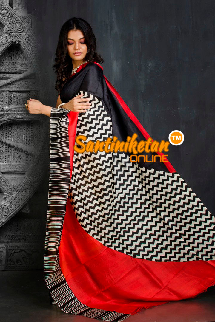 Hand Block On Murshidabad Silk SN20201883