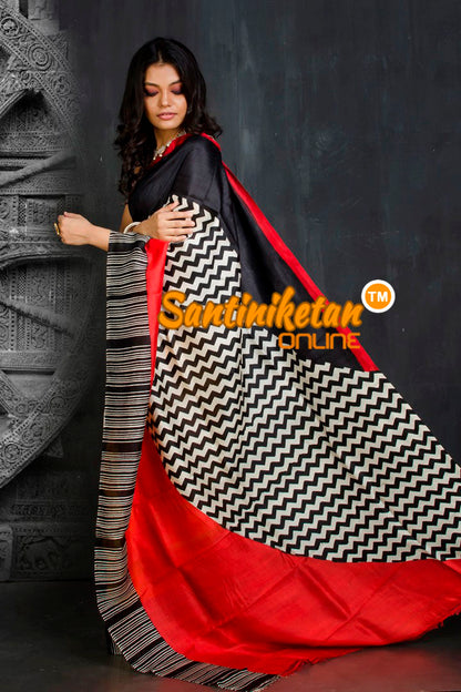 Hand Block On Murshidabad Silk SN20201883