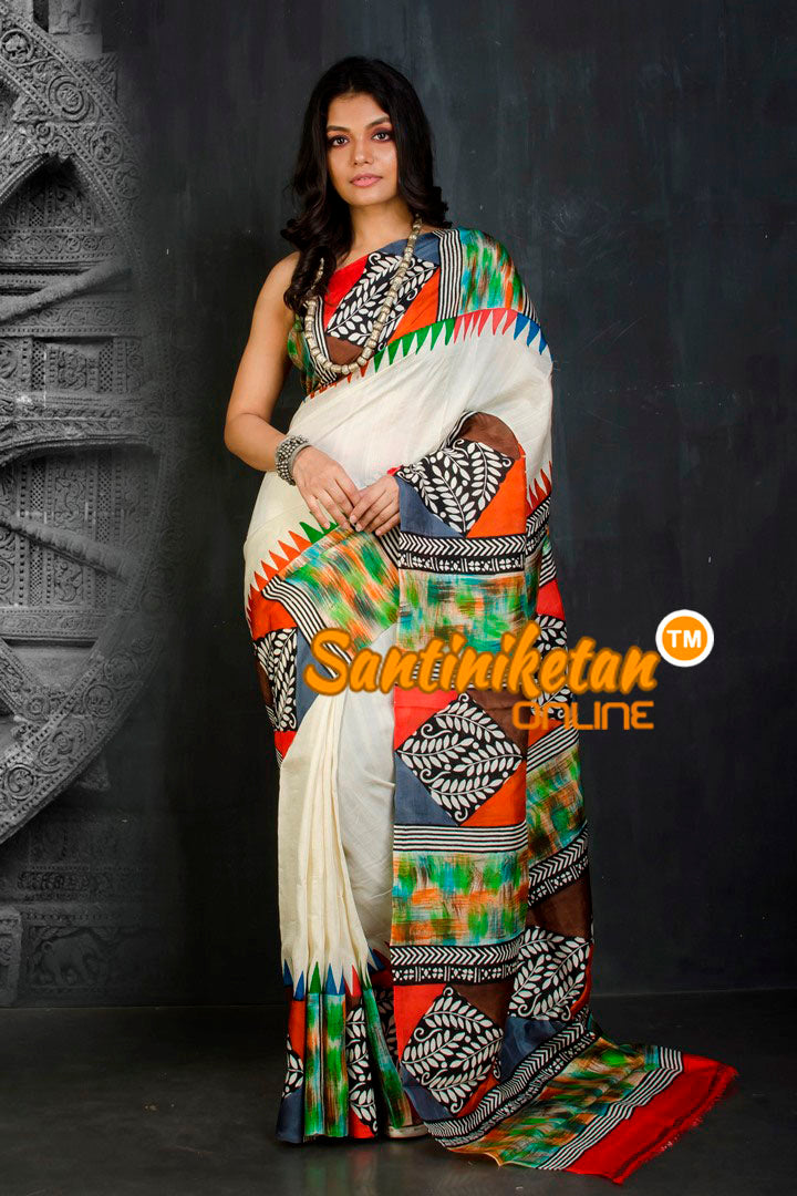 Hand Block On Murshidabad Silk SN20202032