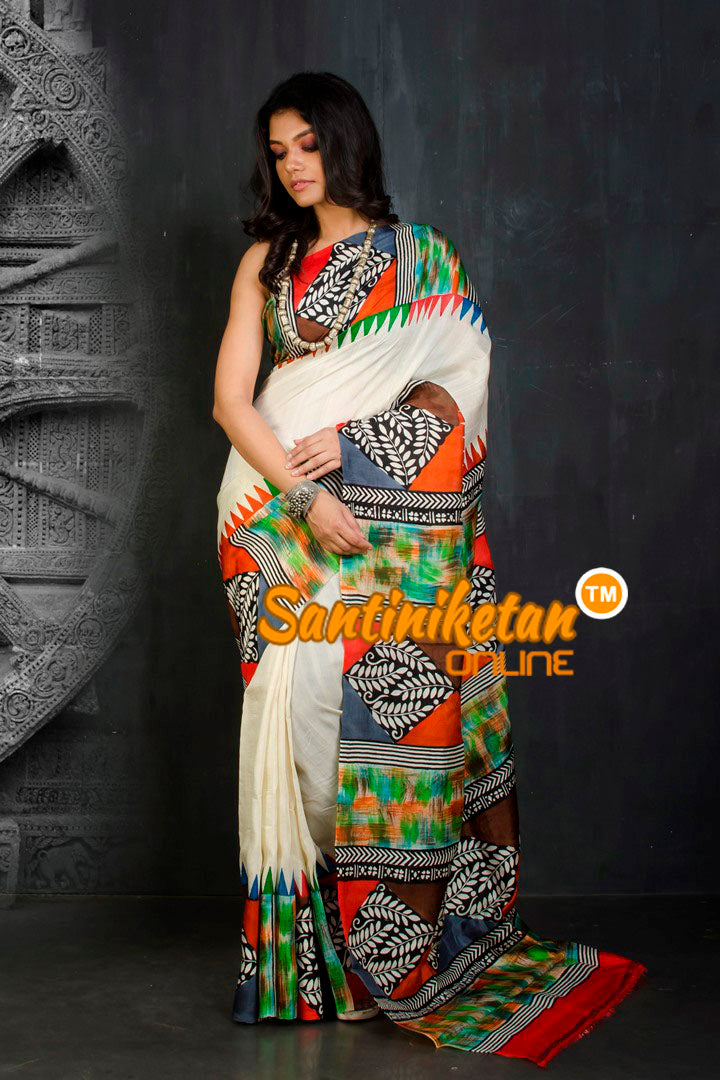 Hand Block On Murshidabad Silk SN20202032