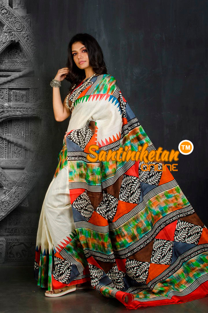 Hand Block On Murshidabad Silk SN20202032