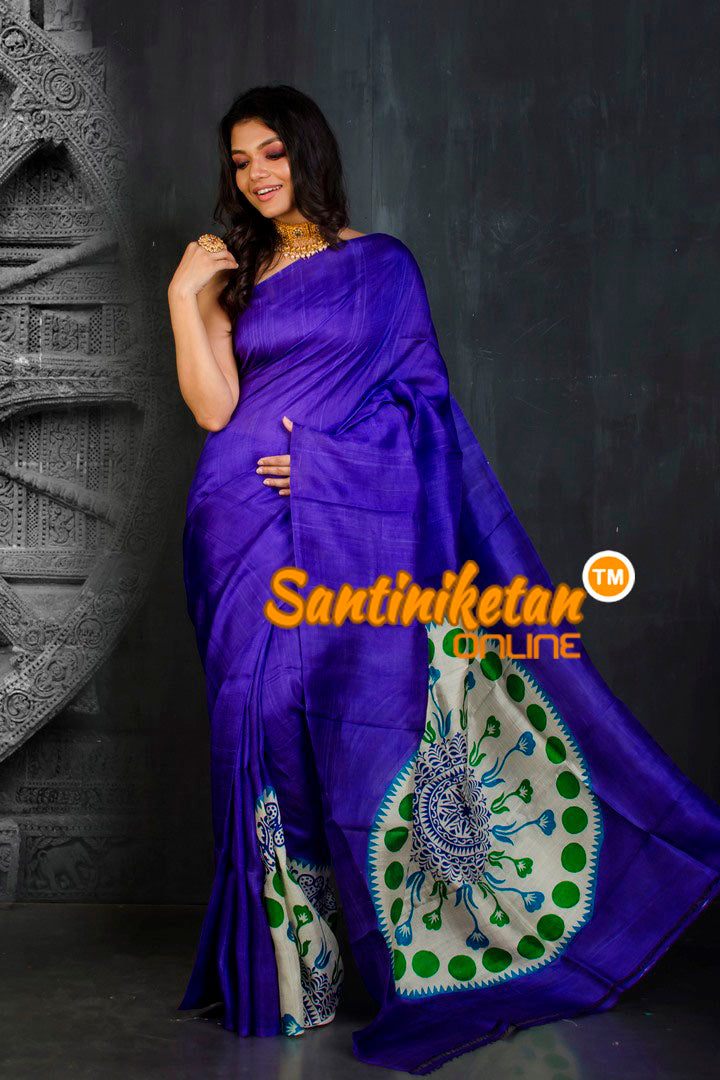 Hand Block On Murshidabad Silk SN20202095