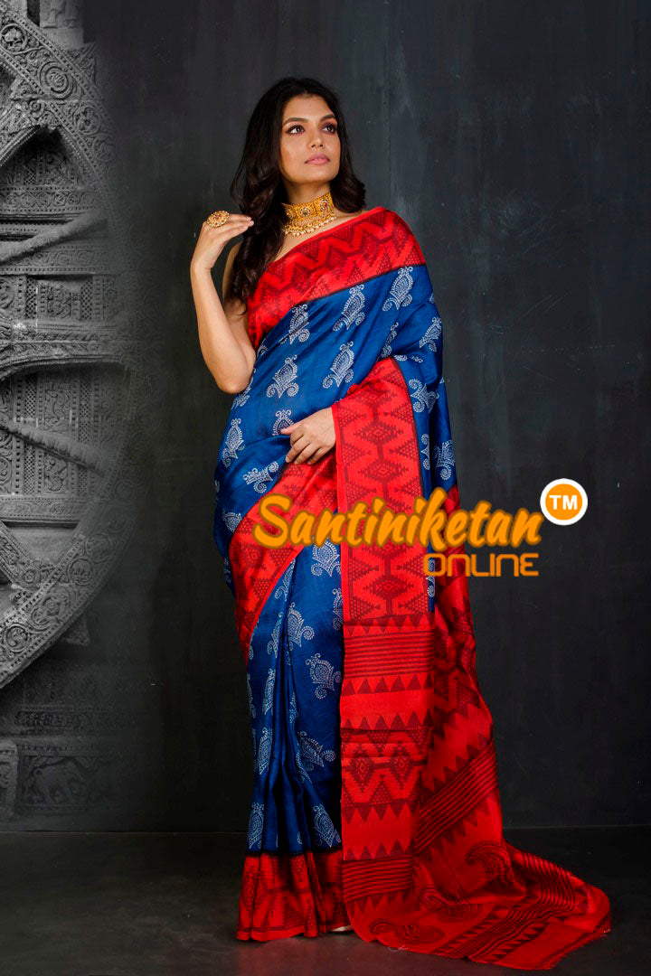 Hand Block On Murshidabad Silk SN20202101