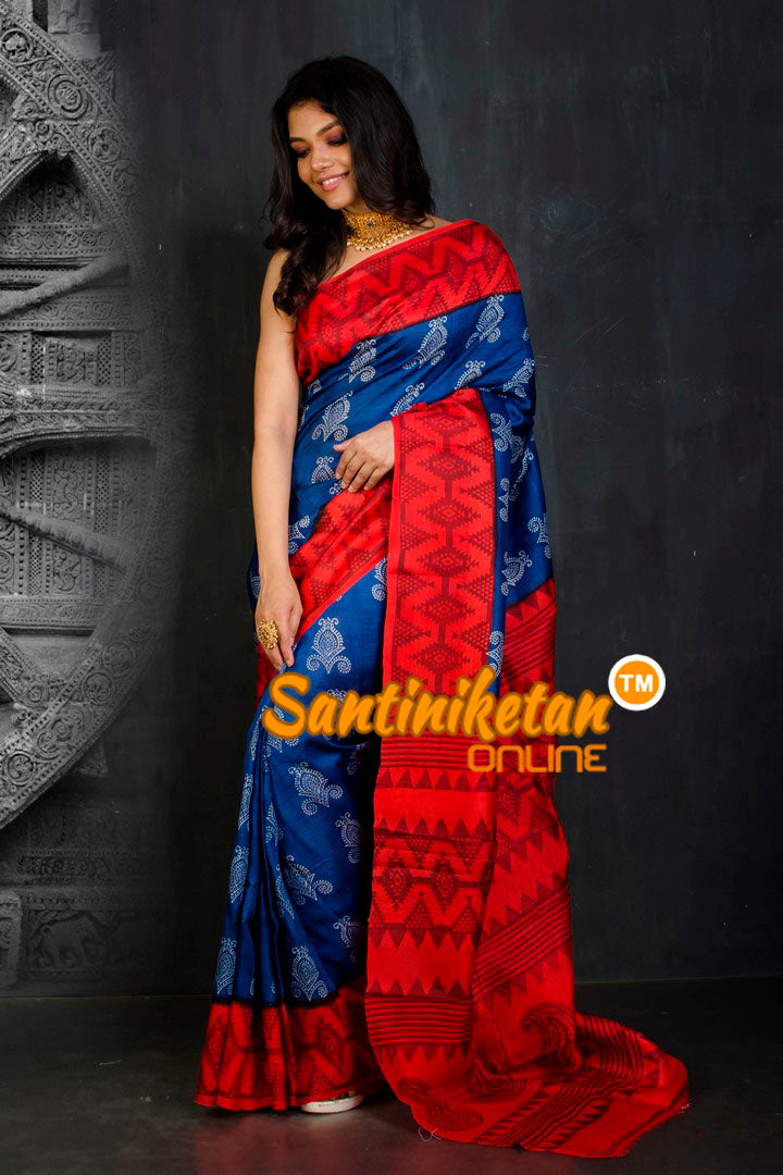 Hand Block On Murshidabad Silk SN20202101