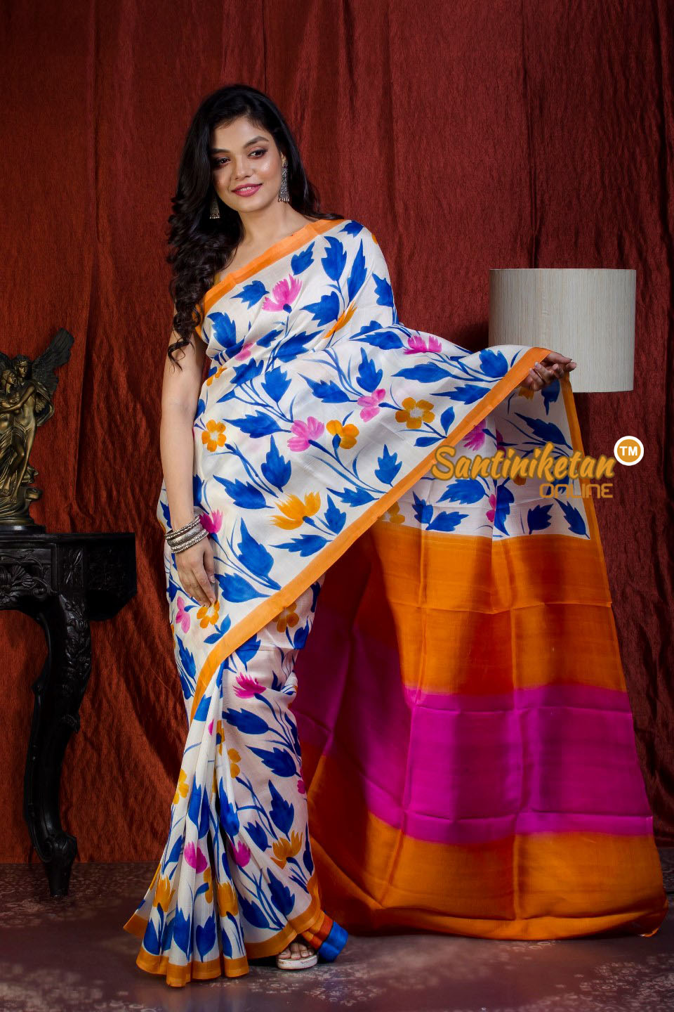 Hand Made Design On Murshidabad Silk SN20205643