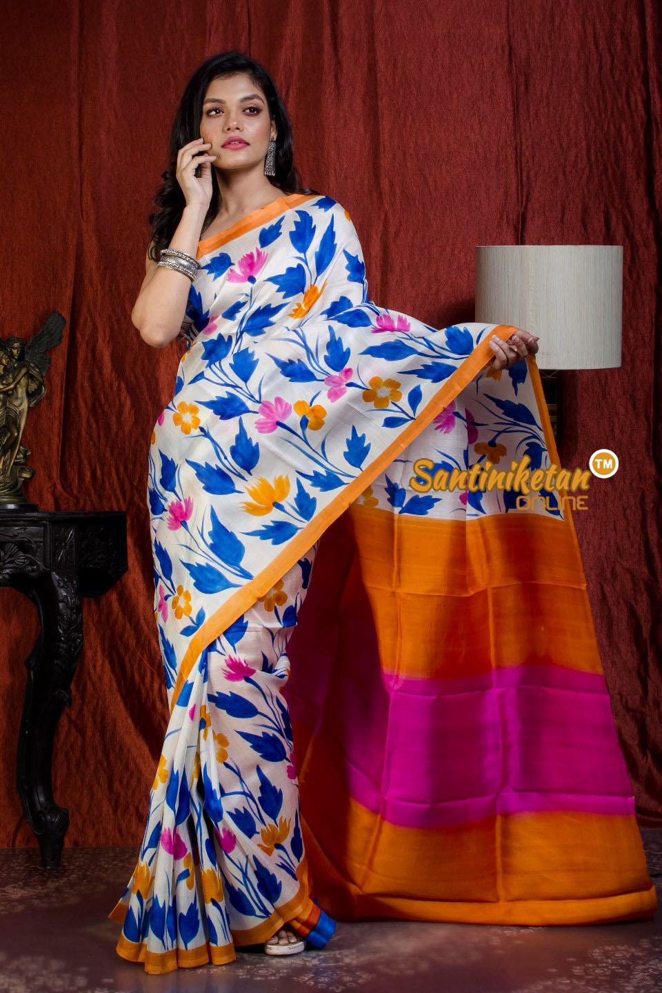 Hand Made Design On Murshidabad Silk SN20205643