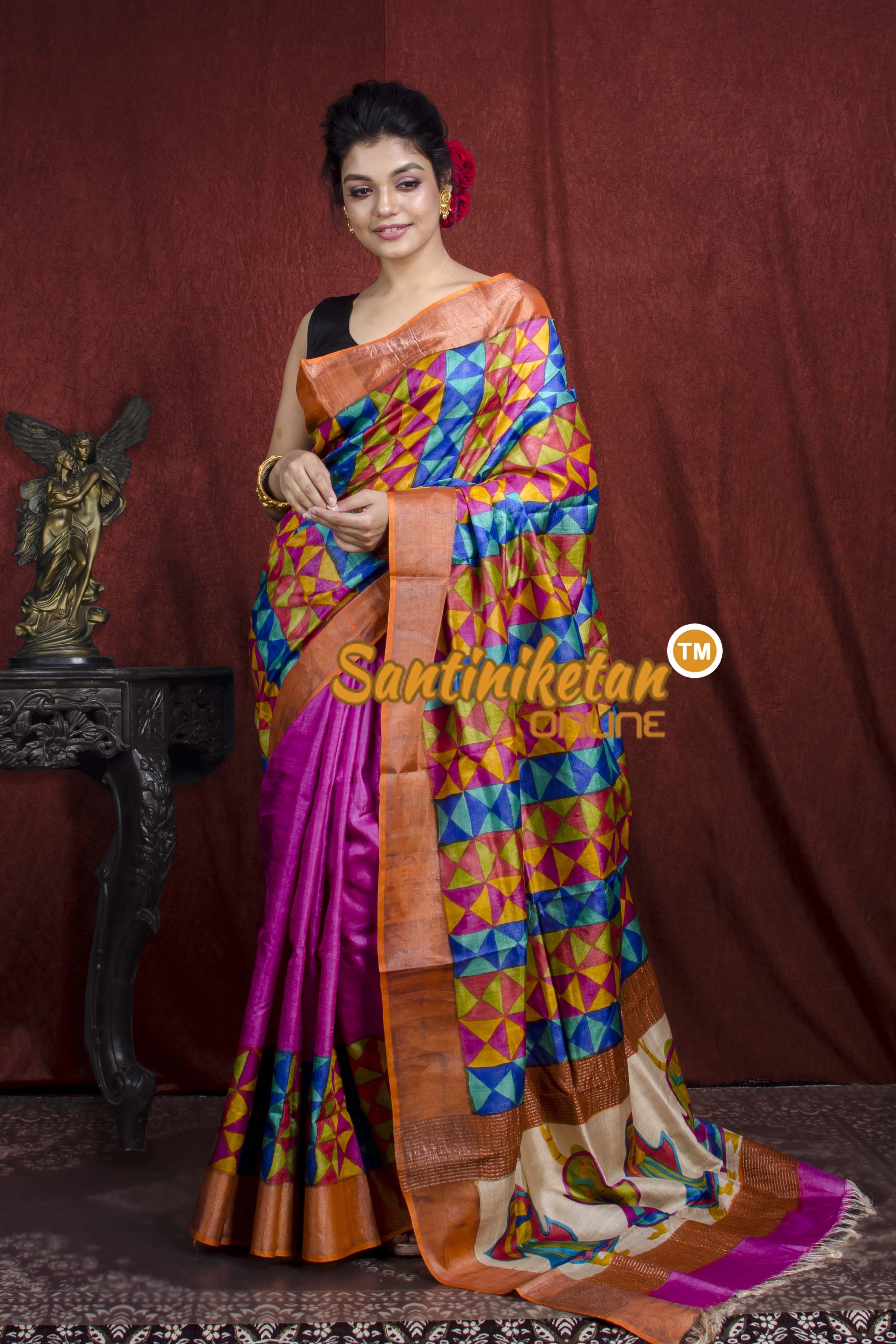 Hand Painted Tussar Silk SN20206949