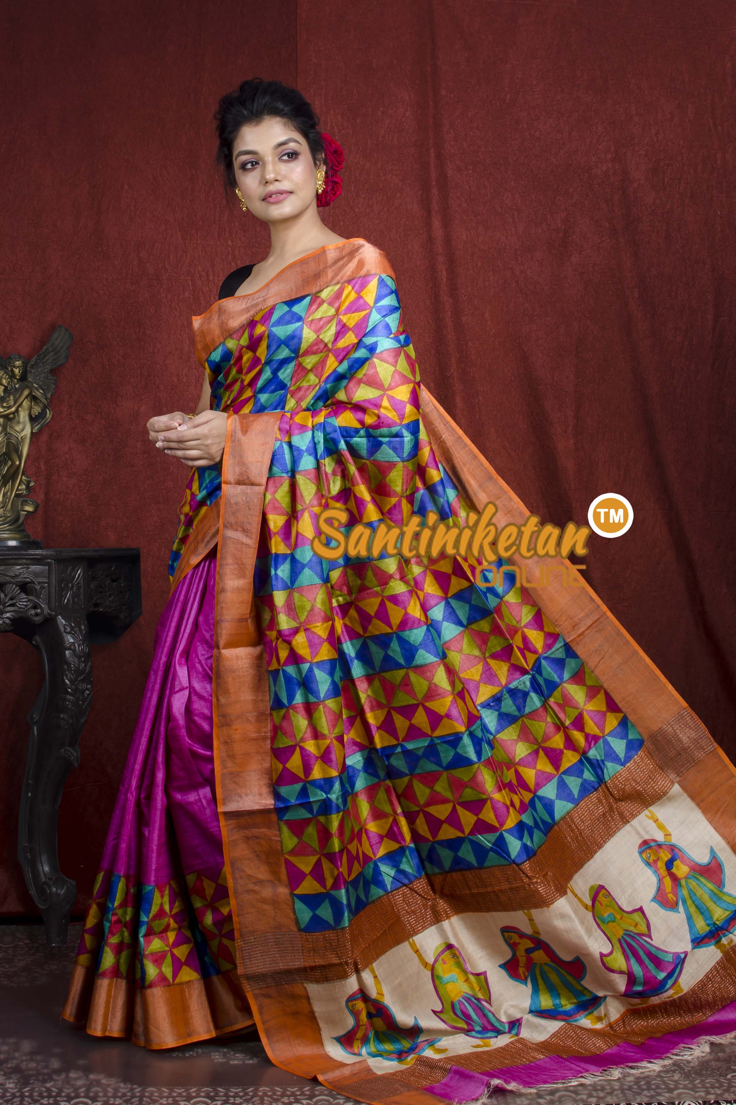 Hand Painted Tussar Silk SN20206949