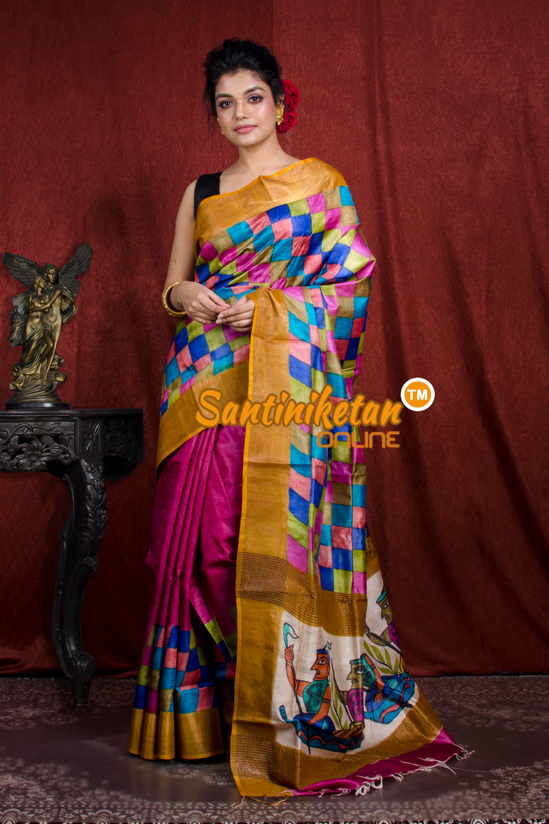 Hand Painted Tussar Silk SN20206973