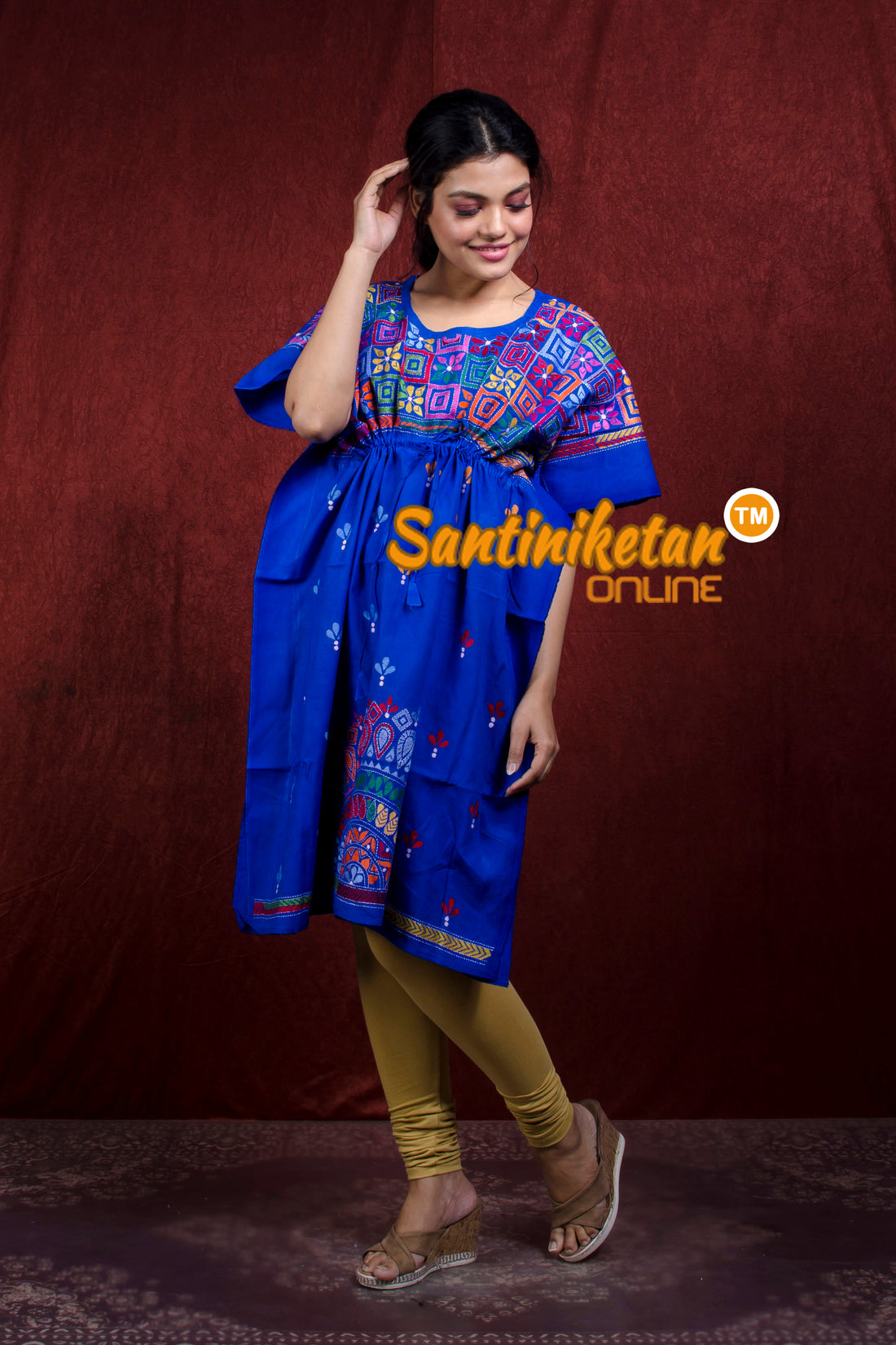 Kantha Hand Embroidery Kaftan SN20218361