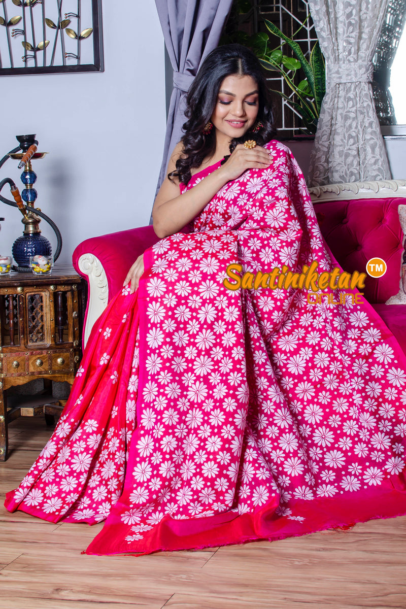 Bangalore Silk Kantha Stitch Saree SN20210102