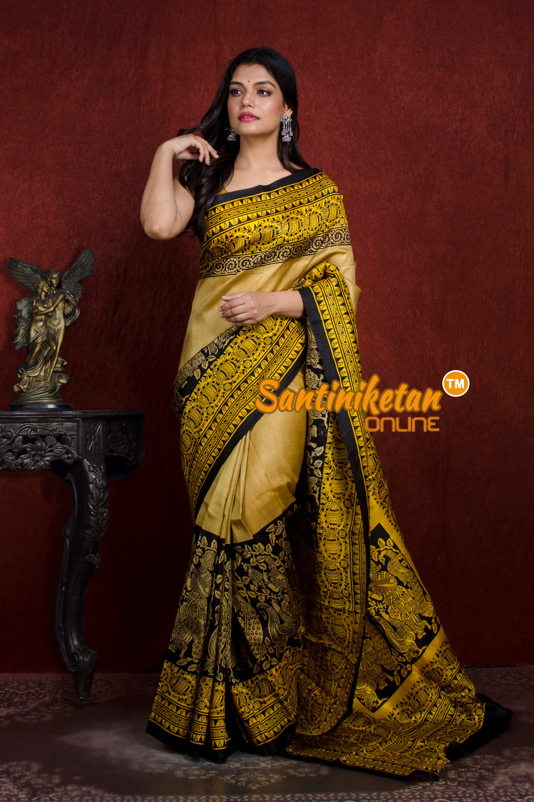 Hand Block On Murshidabad Silk SN20211071