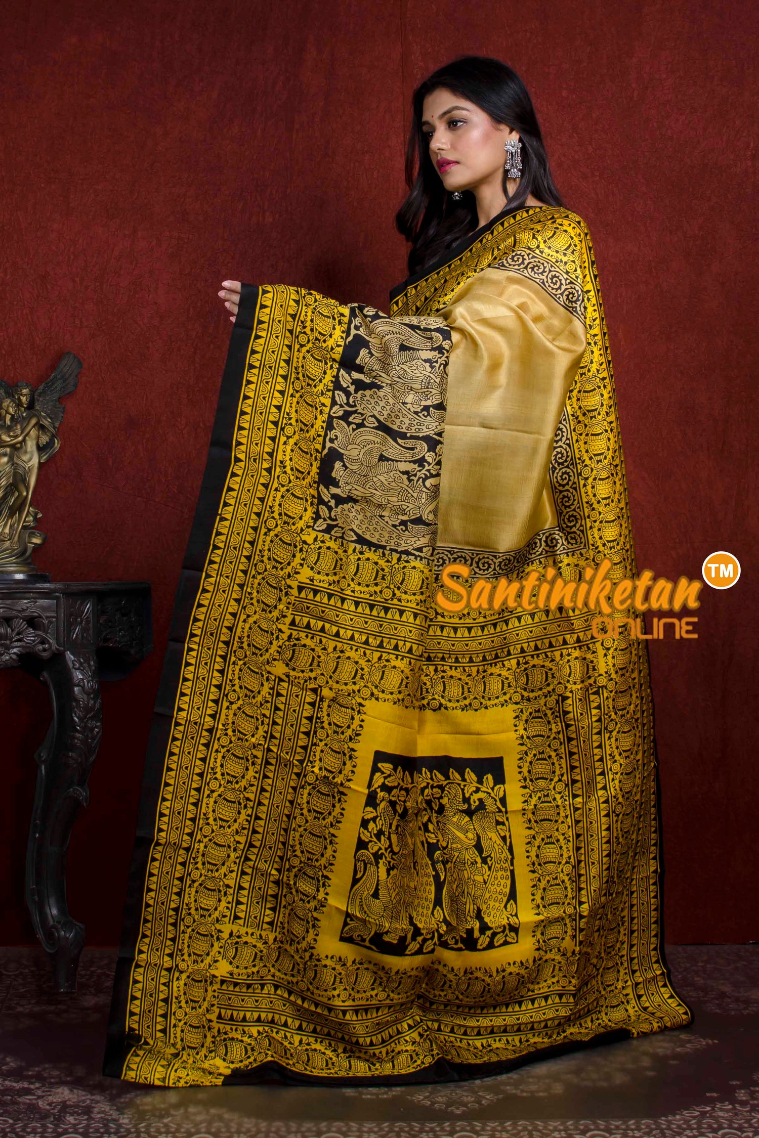 Hand Block On Murshidabad Silk SN20211071