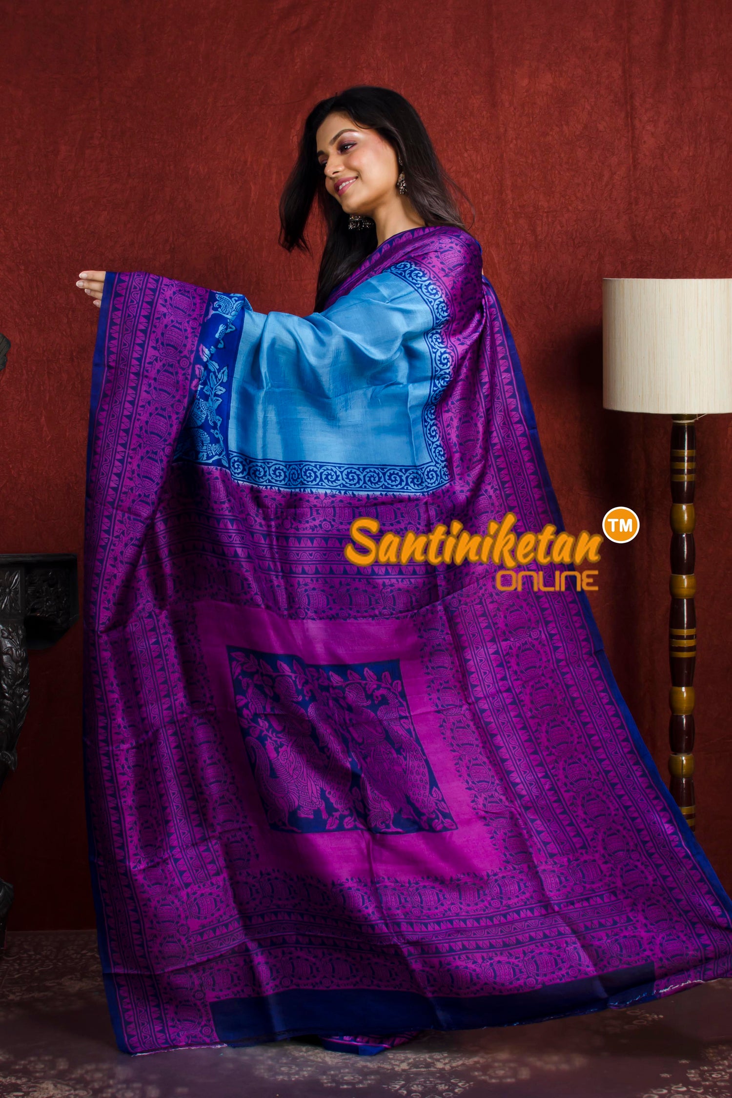 Hand Block On Murshidabad Silk SN20212060