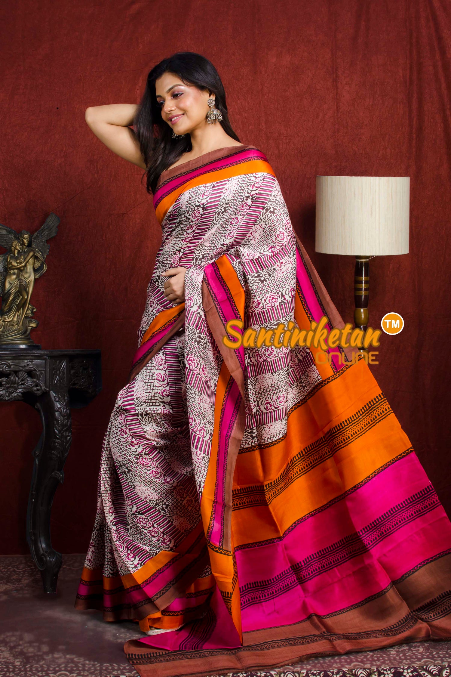 Hand Block On Murshidabad Silk SN20212066