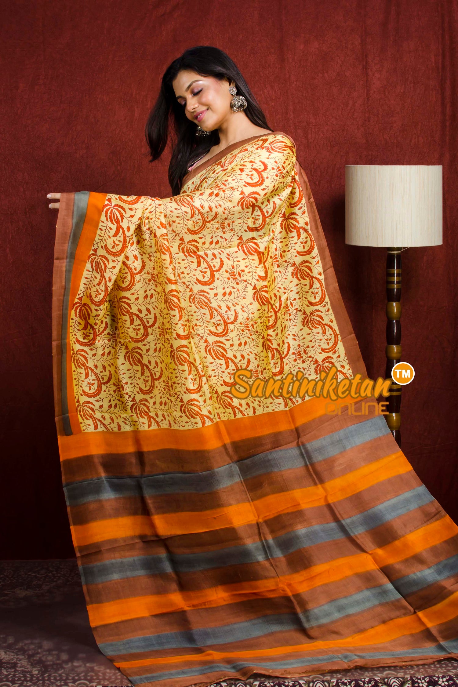 Hand Block On Murshidabad Silk SN20212069