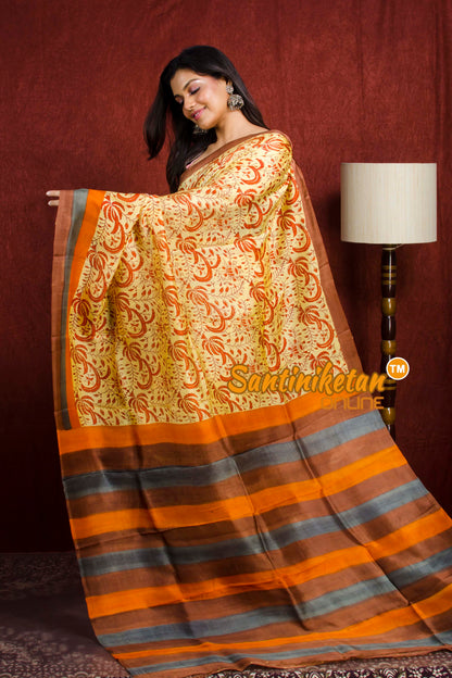 Hand Block On Murshidabad Silk SN20212069