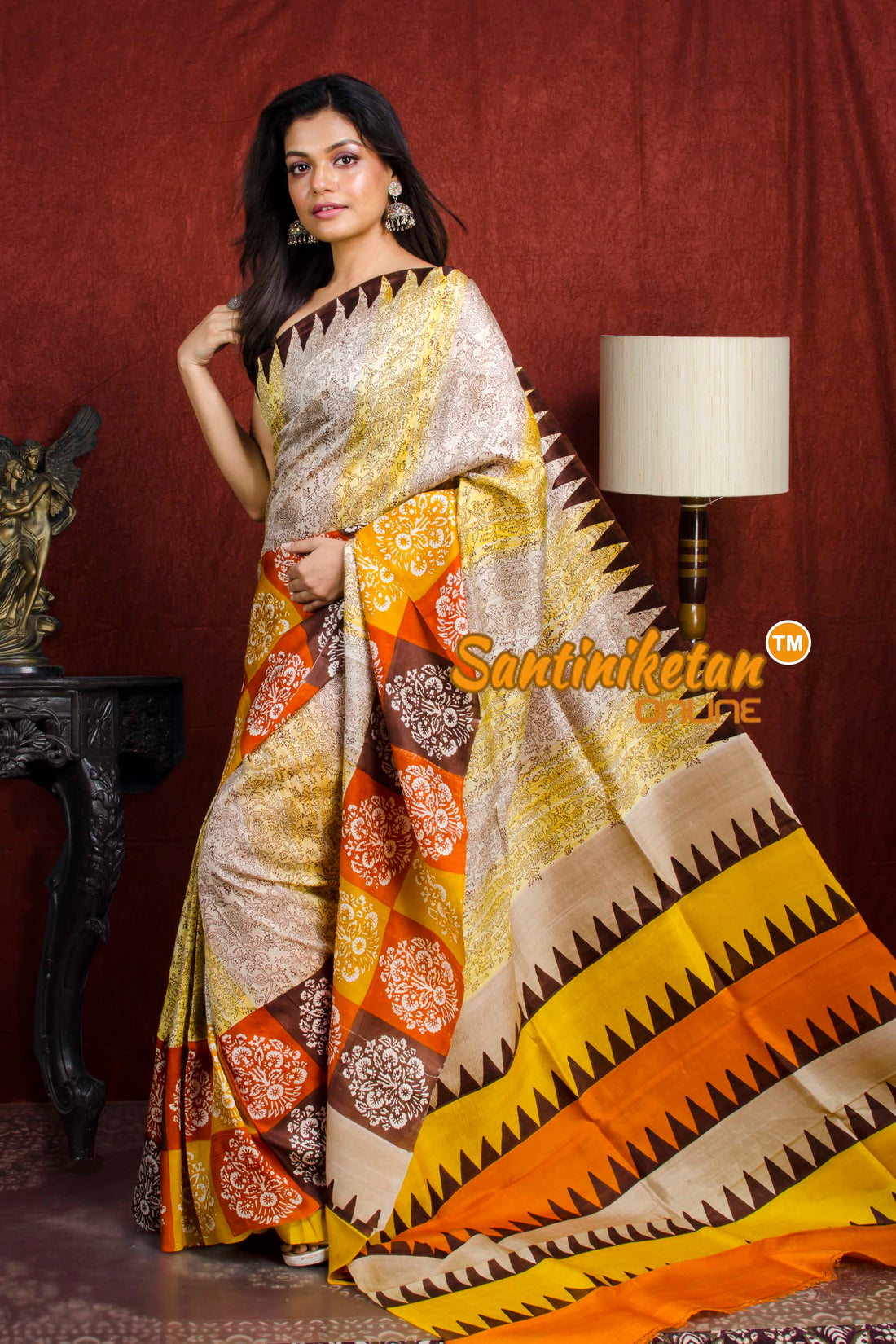 Hand Block On Murshidabad Silk SN20212076