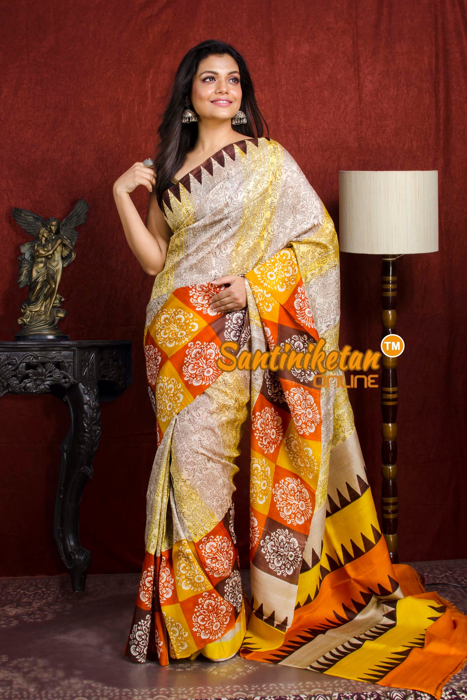 Hand Block On Murshidabad Silk SN20212076