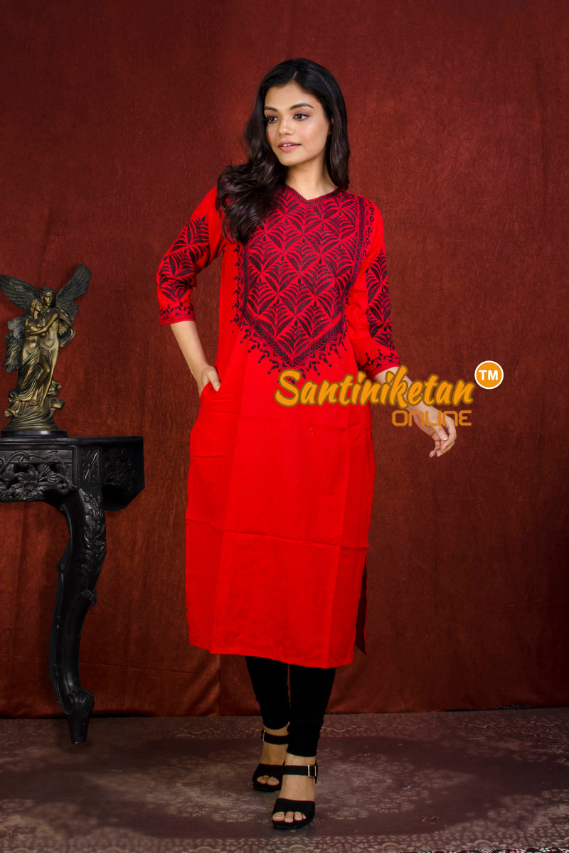Straight Cut Cotton Kurti With Exclucive Kantha Work SN20213977