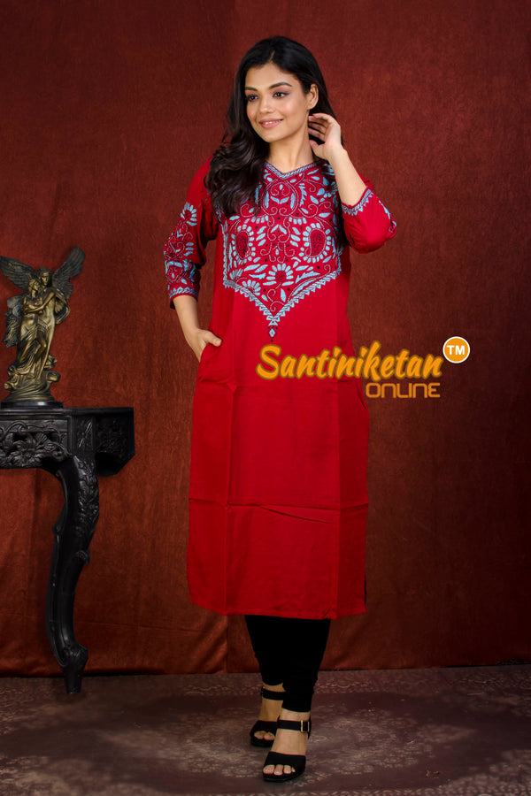 Straight Cut Cotton Kurti With Exclucive Kantha Work SN20213980