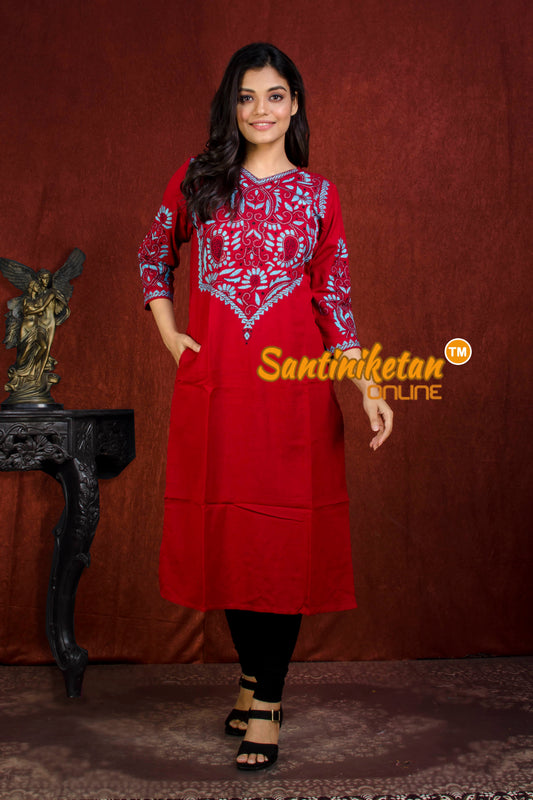 Straight Cut Cotton Kurti With Exclucive Kantha Work SN20213980