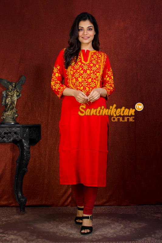 Straight Cut Cotton Kurti With Exclucive Kantha Work SN20214254