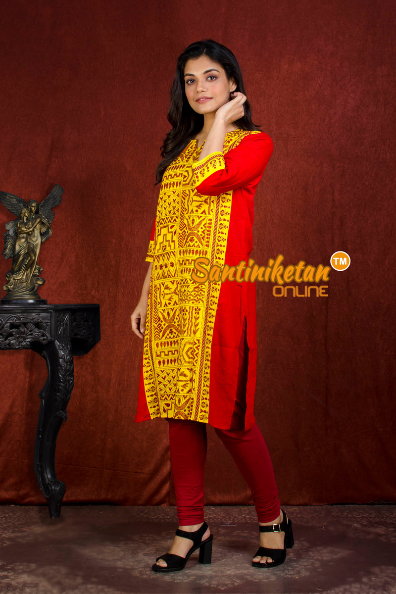 Straight Cut Cotton Kurti With Exclucive Kantha Work SN20214281