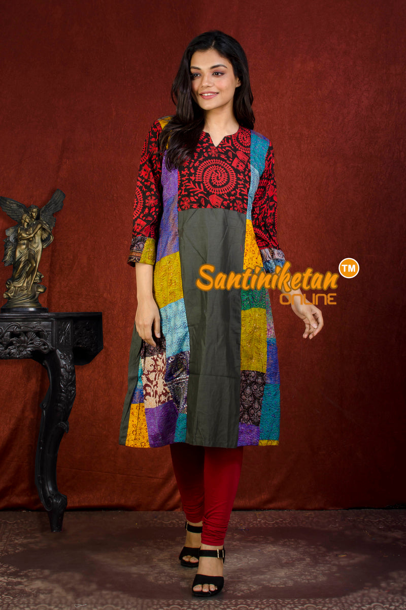 Stitched 3/4th Sleeve Patch Work Cotton Kurti, Technics : Woven, Occasion :  Casual Wear, Party Wear at Best Price in Panchmahal
