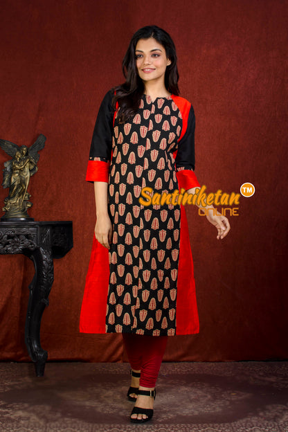 Cotton Silk and Bagru Block Kurti SN20214311