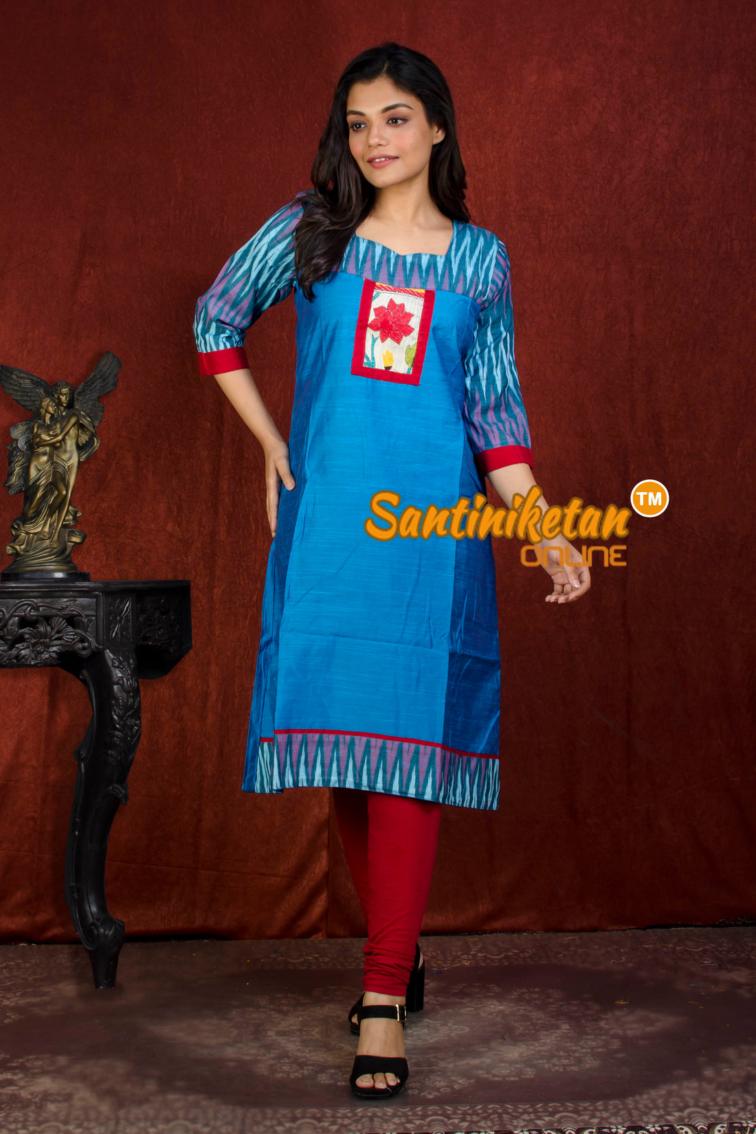 Pure Cotton Kurta With Ikkat SN20214317