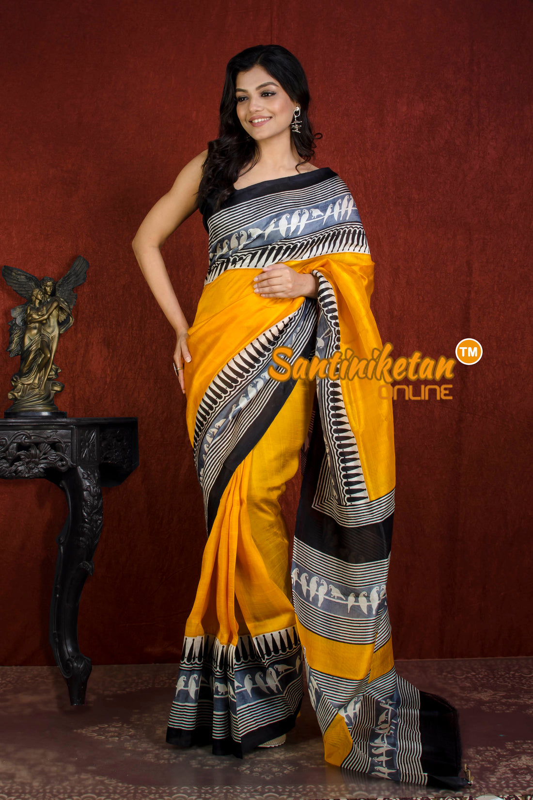 Hand Block On Murshidabad Silk SN20215867