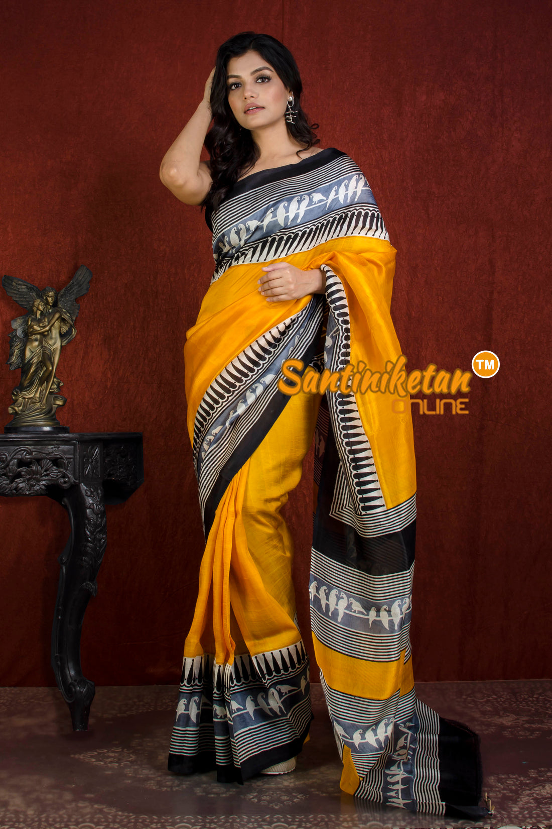 Hand Block On Murshidabad Silk SN20215867