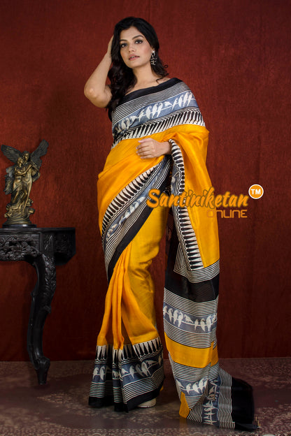 Hand Block On Murshidabad Silk SN20215867
