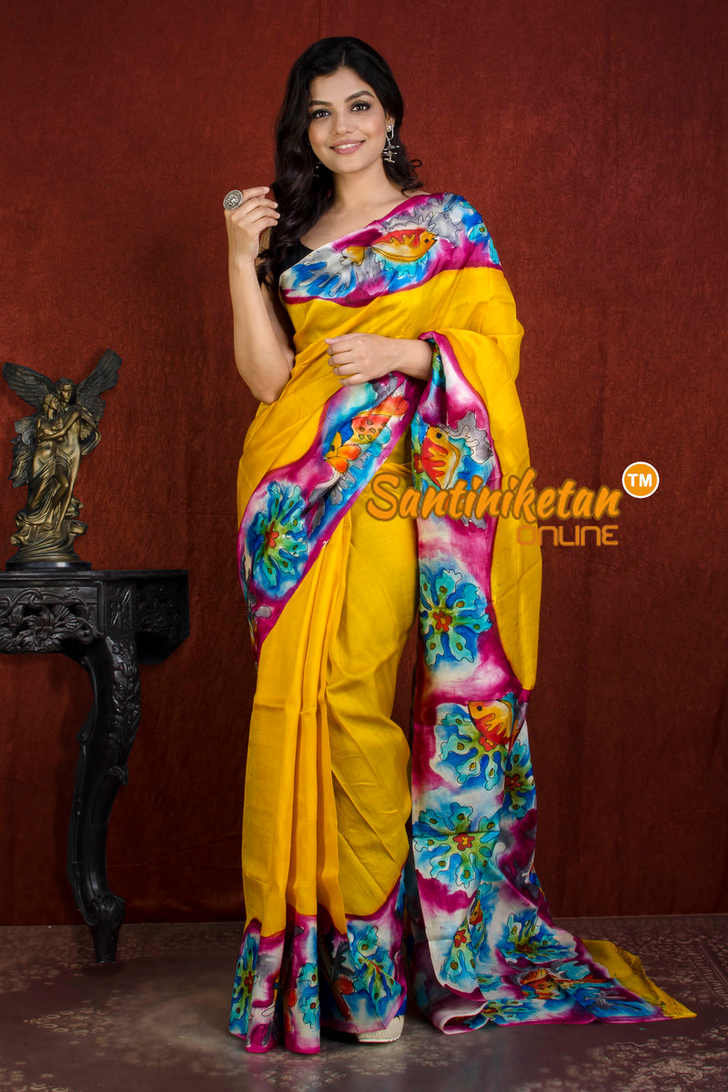 Hand Made Design On Murshidabad Silk SN20215873