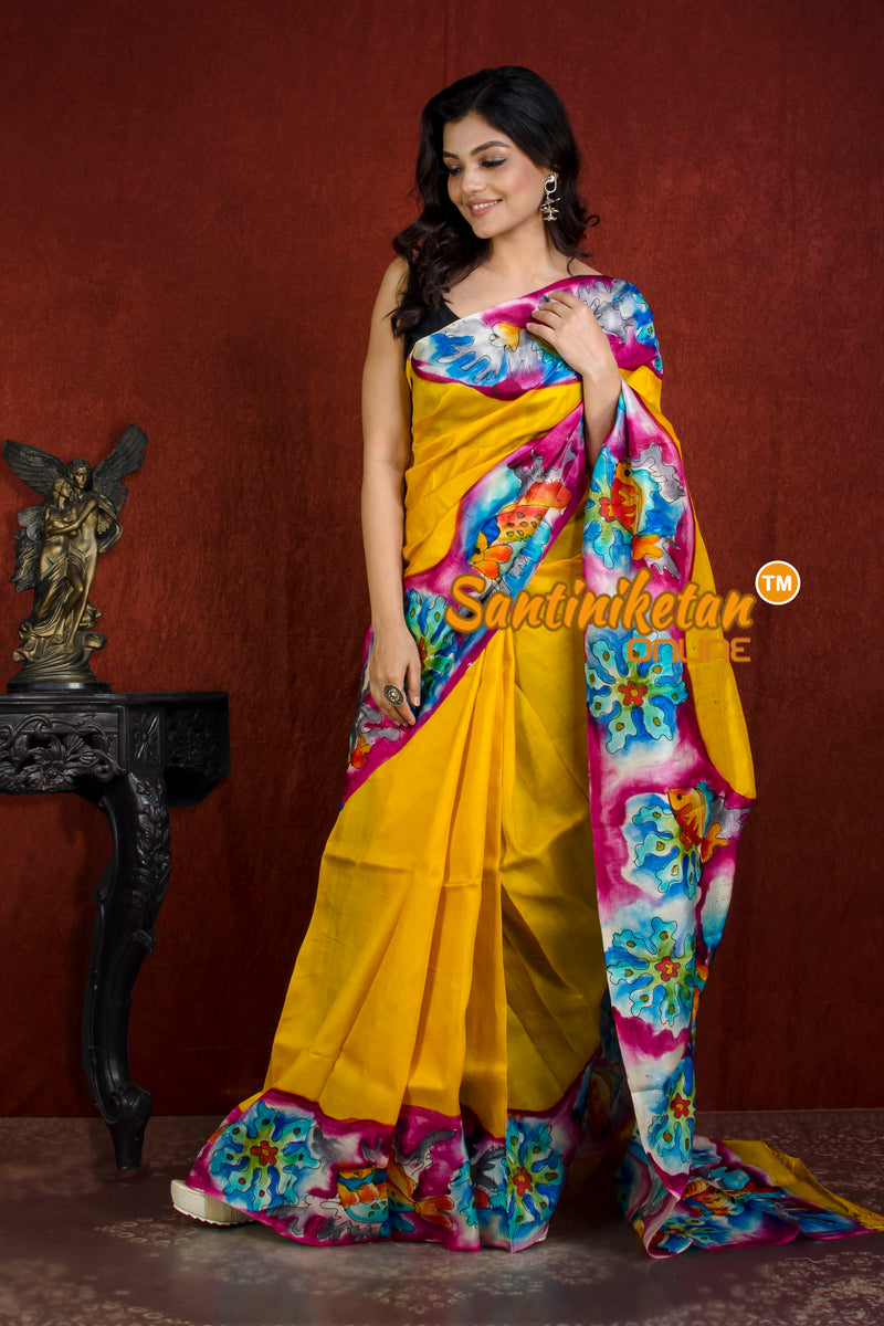 Hand Made Design On Murshidabad Silk SN20215873