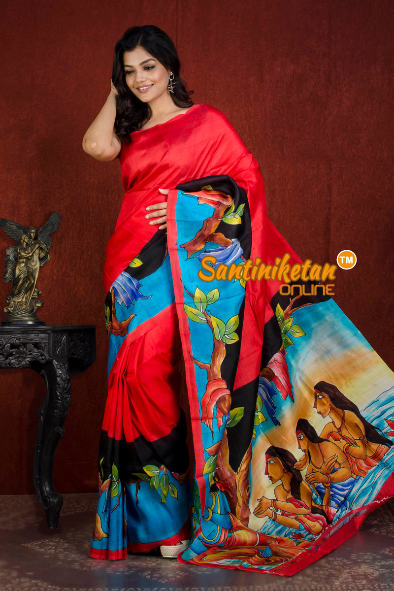 Hand Made Design On Murshidabad Silk SN20215957