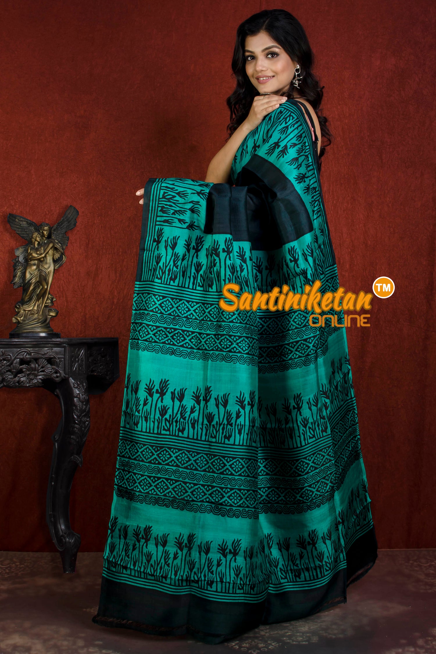 Hand Block On Murshidabad Silk SN20215972