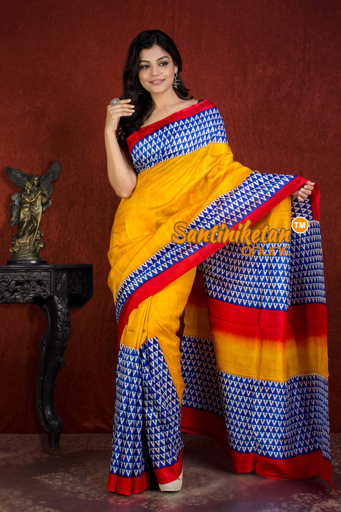 Hand Block On Murshidabad Silk SN20215993