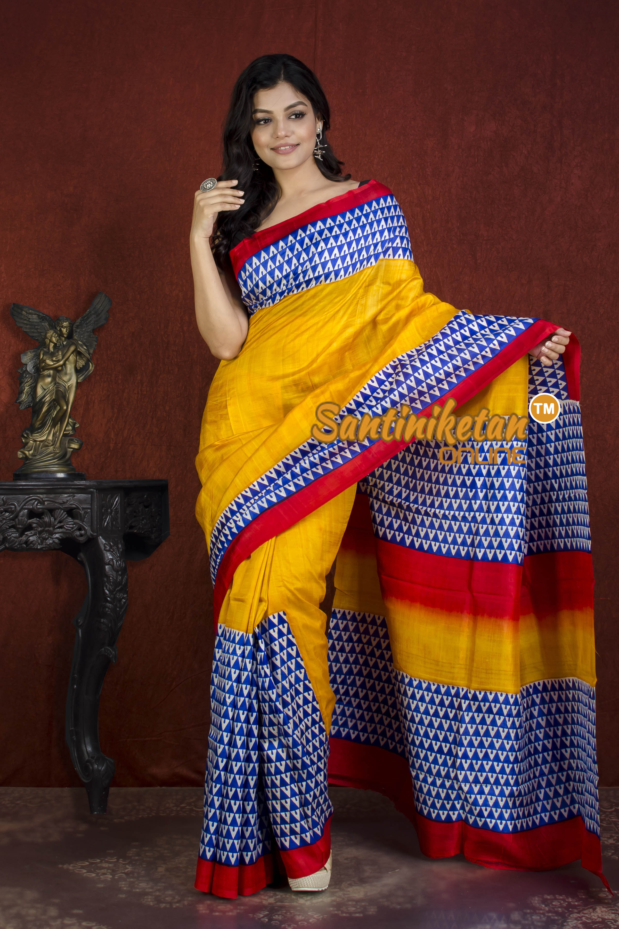 Hand Block On Murshidabad Silk SN20215993