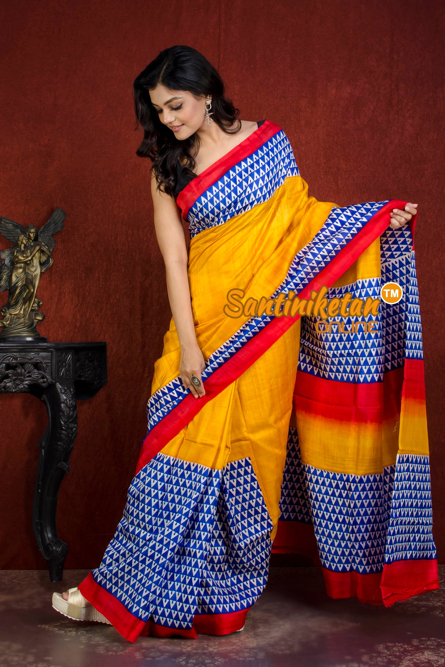 Hand Block On Murshidabad Silk SN20215993