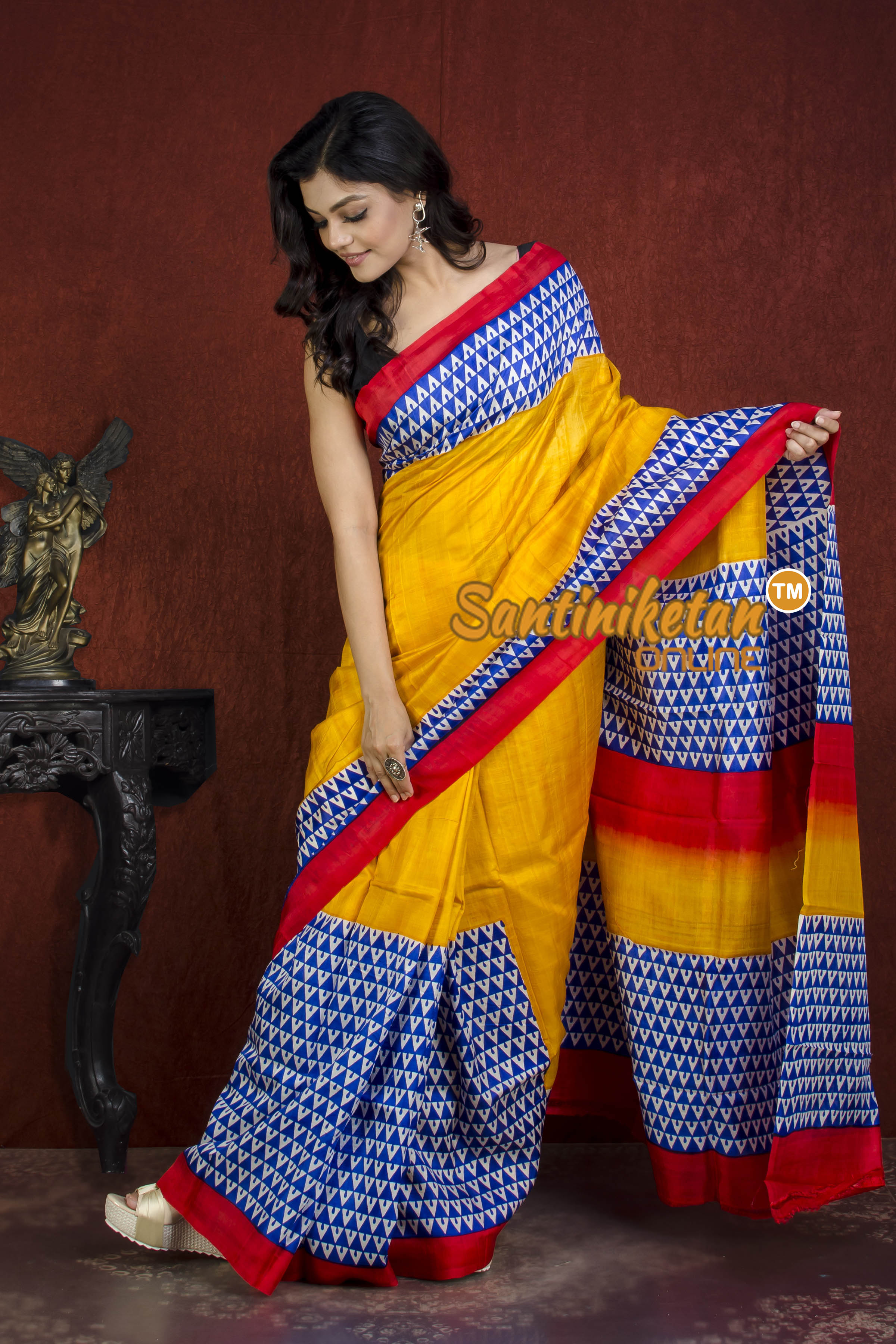 Hand Block On Murshidabad Silk SN20215993