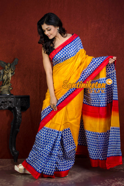 Hand Block On Murshidabad Silk SN20215993