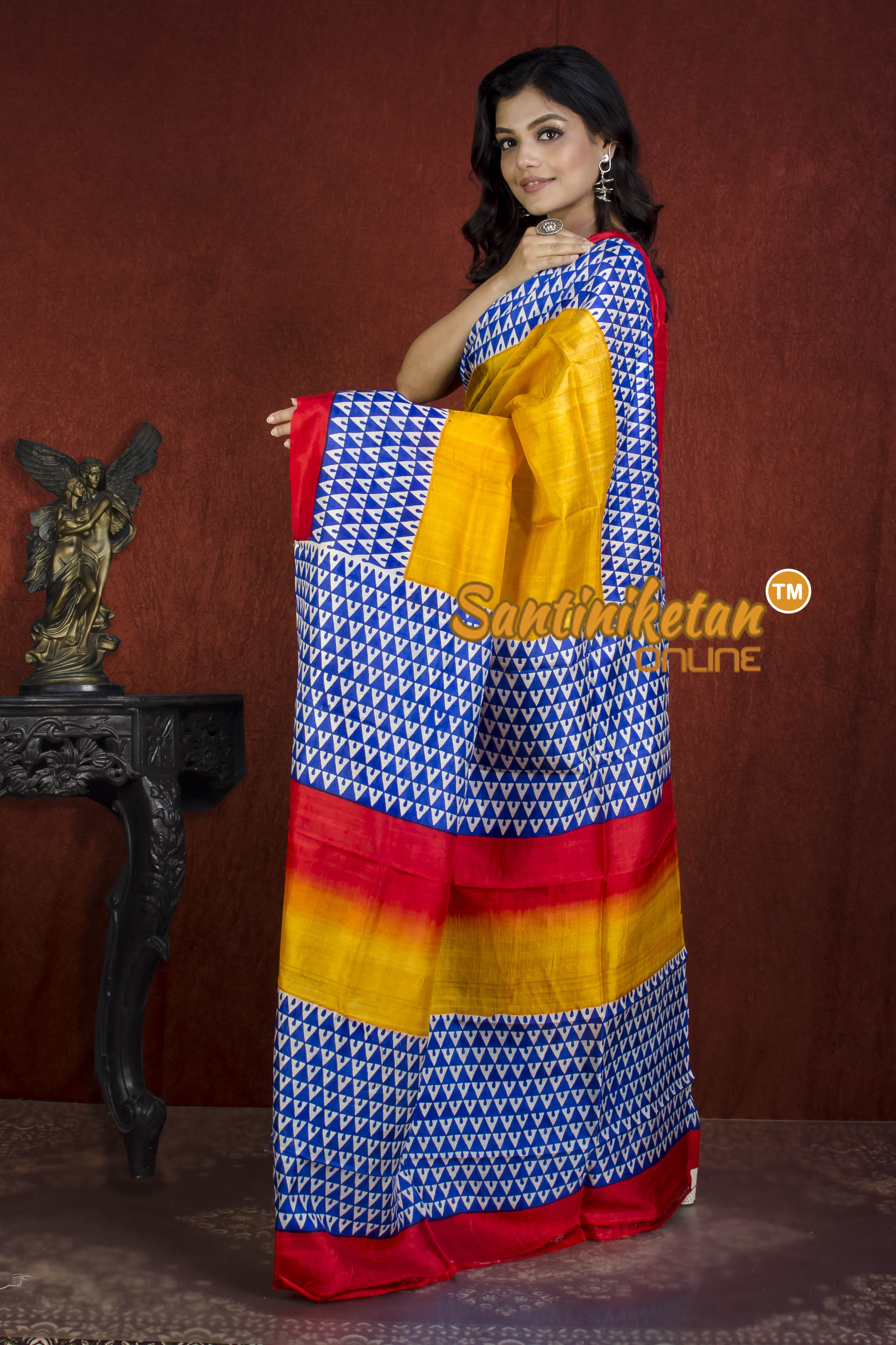 Hand Block On Murshidabad Silk SN20215993