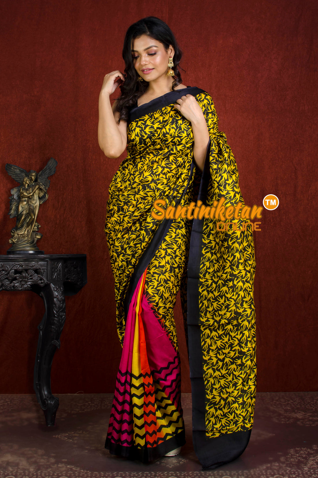 Hand Block On Murshidabad Silk SN20216122