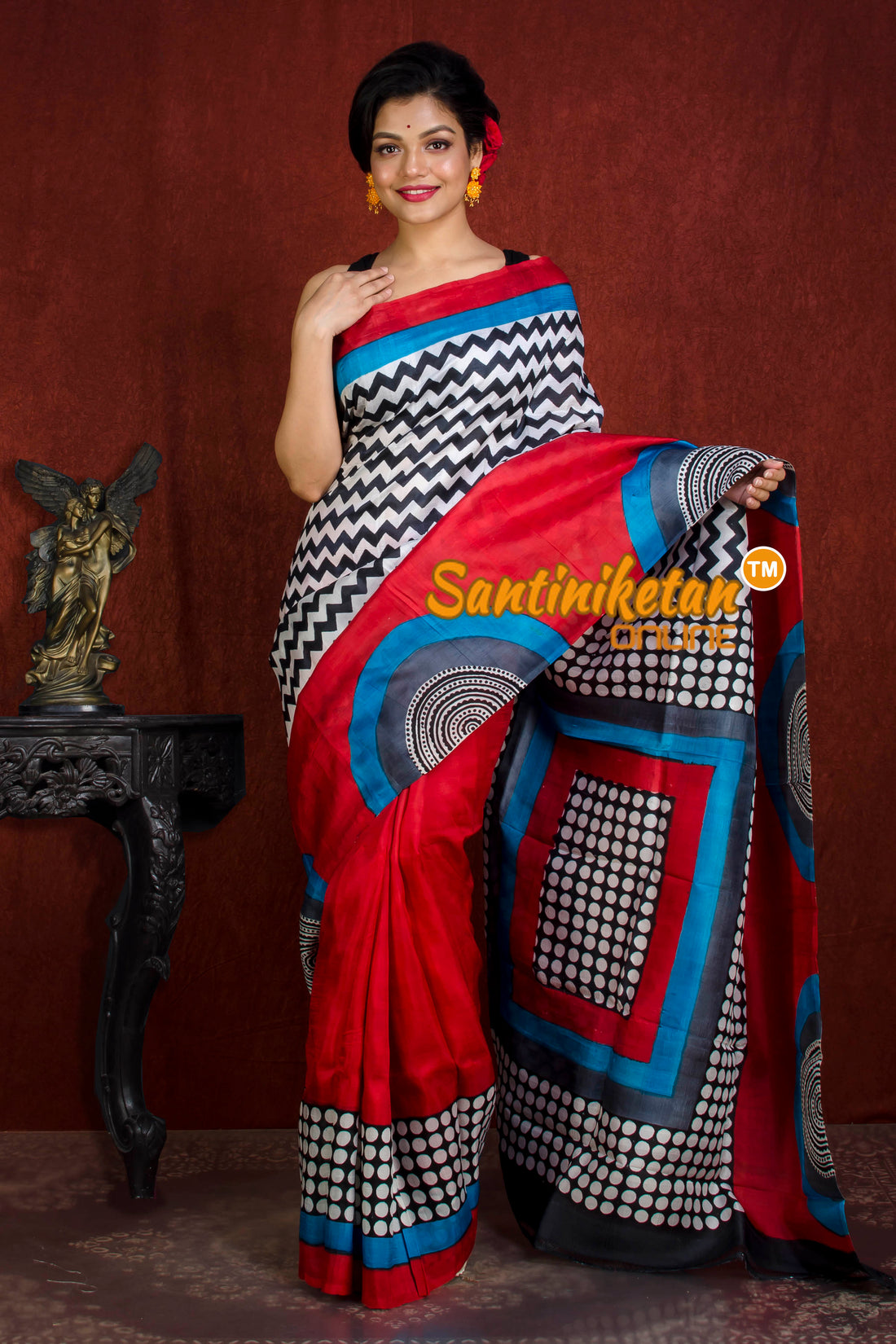 Hand Block On Murshidabad Silk SN20216257
